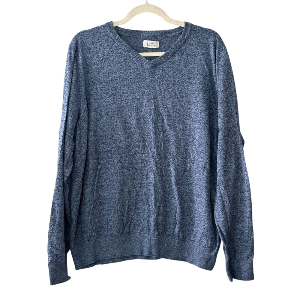 Croft & Barrow Men's  XXL Pullover Heather Blue Knit Sweater | SKU 0518